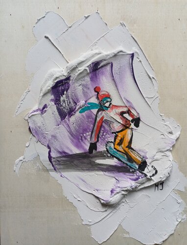 Snowboarder by Jasna Milosavac, Painting for Sale on Select
