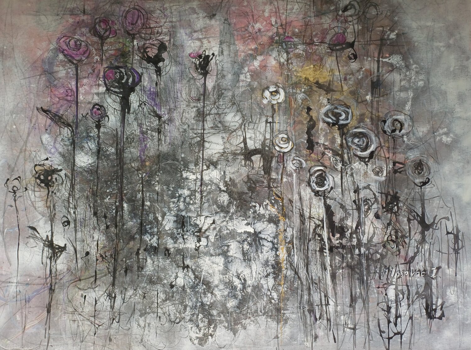 Rosentanz im Nebel Jasna Milosavac Original painting for sale