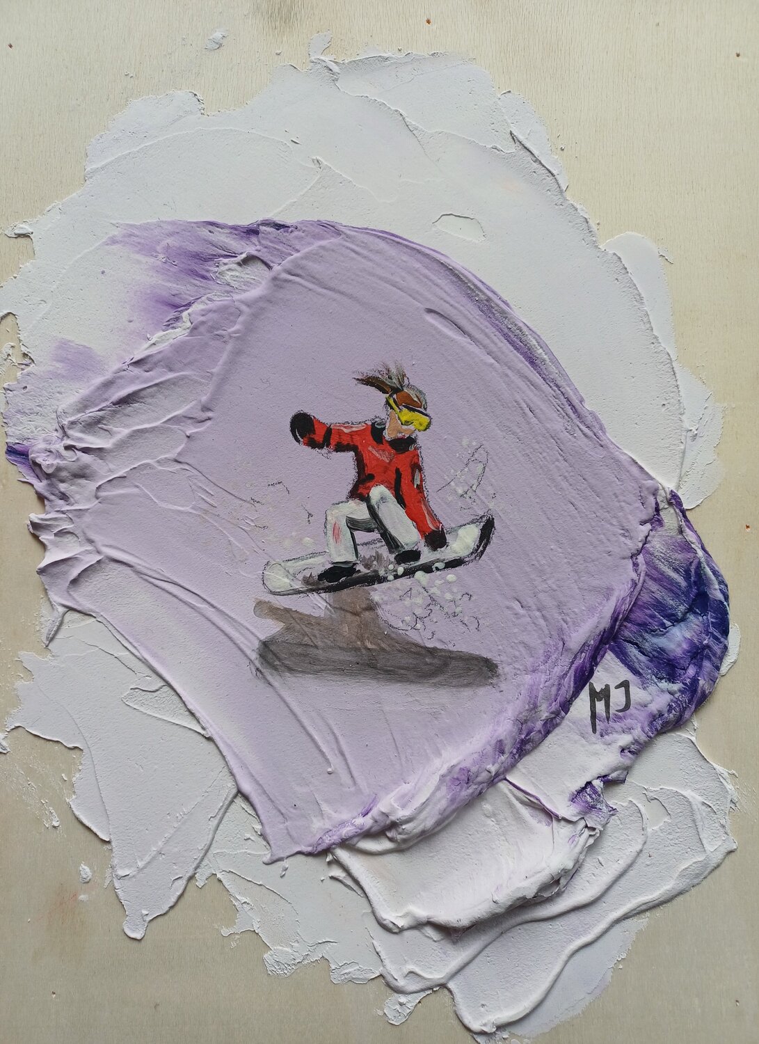 Snowboarder Jasna Milosavac Original painting for sale