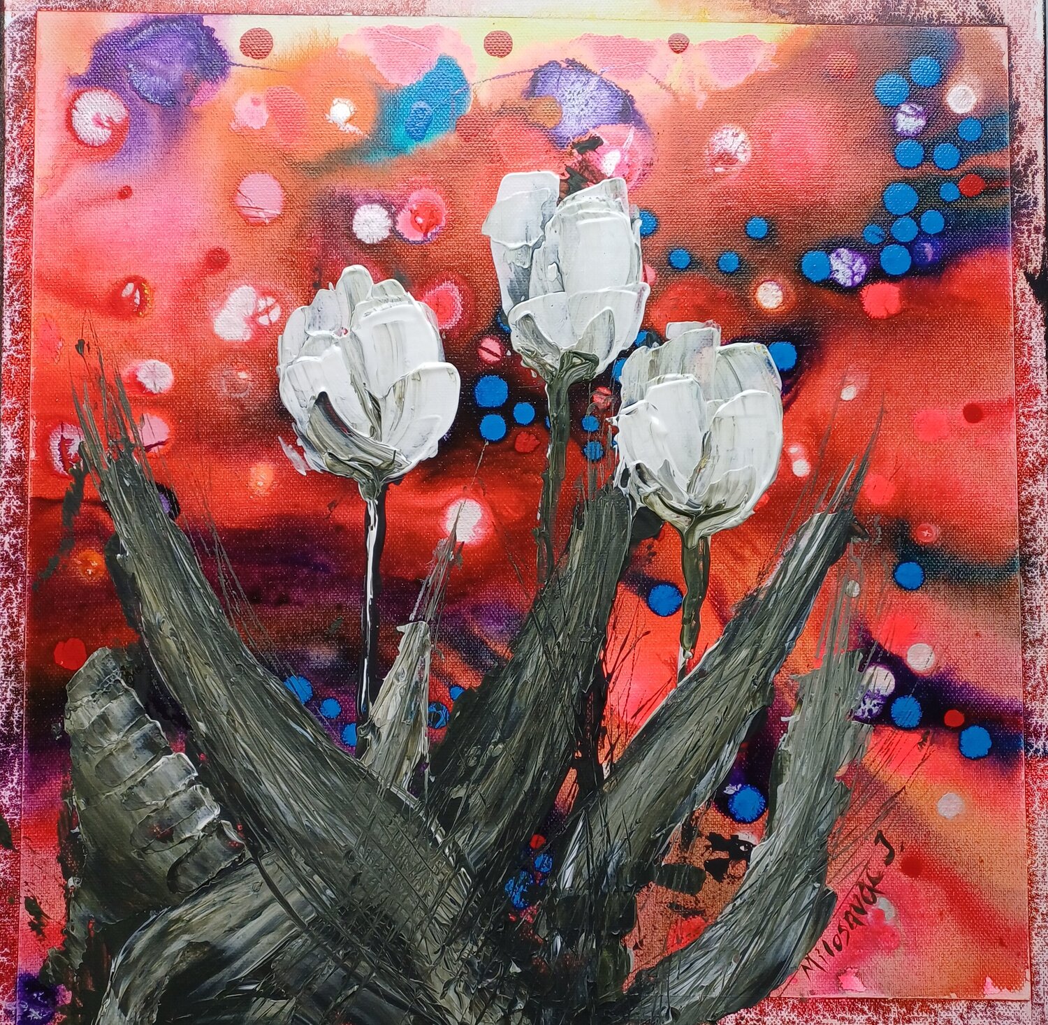 Weise Tulpen Jasna Milosavac Original painting for sale