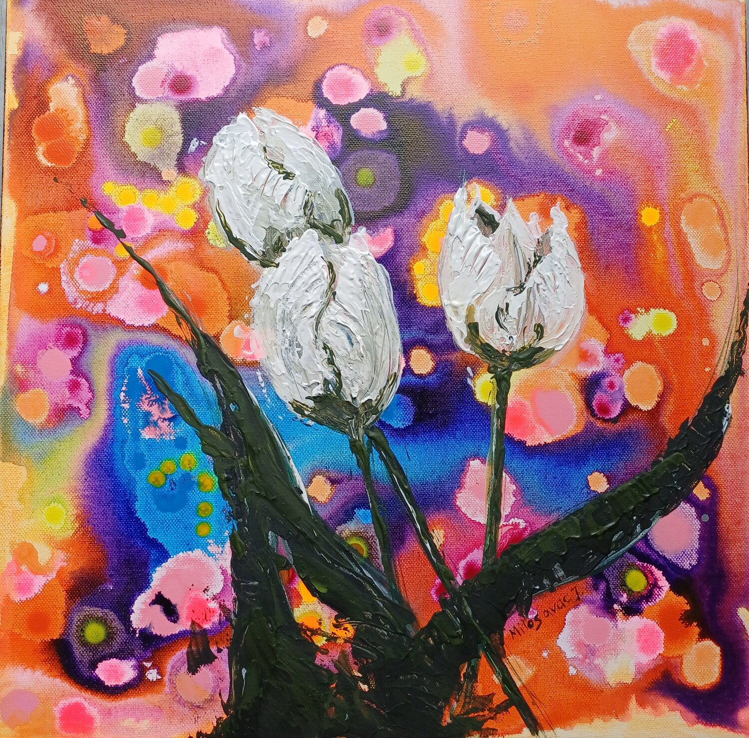 Weise Tulpen Jasna Milosavac Original painting for sale