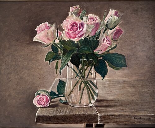 Pink Roses by Petra Gruiters, Painting for Sale on Select