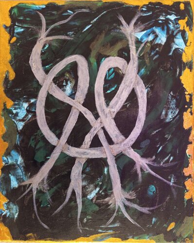 N, Silver & Gold by An Hata Gorm, Painting for Sale on Select