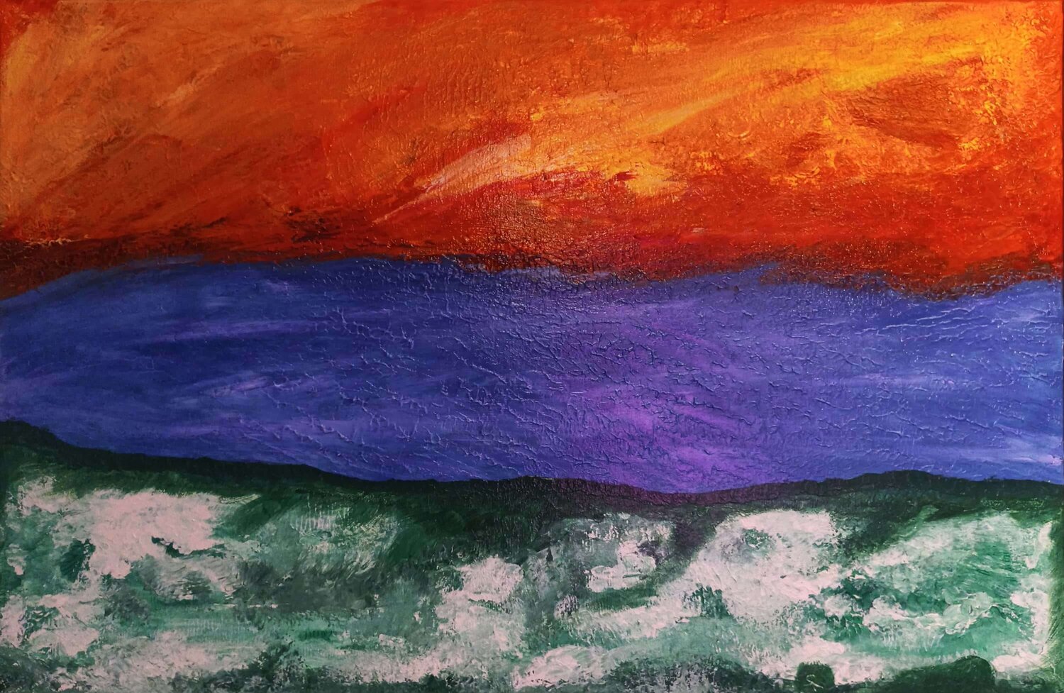 Grass, River, Sky -2 An Hata Gorm Original painting for sale