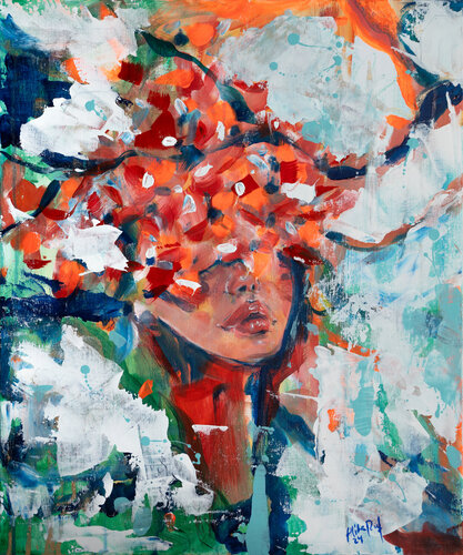 Unter Chrysanthemen by Alita Ruf, Painting for Sale on Select