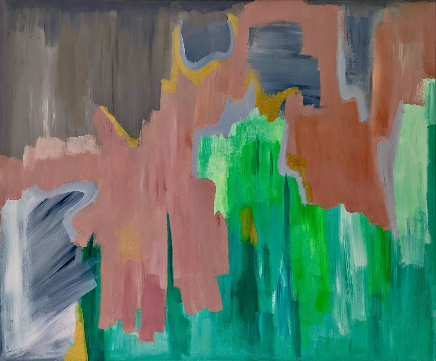 Green Lining I Andrea Porten Original painting for sale