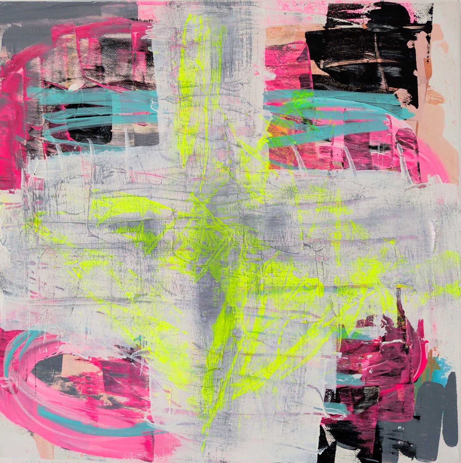 Neon & Concrete II Andrea Porten Original painting for sale