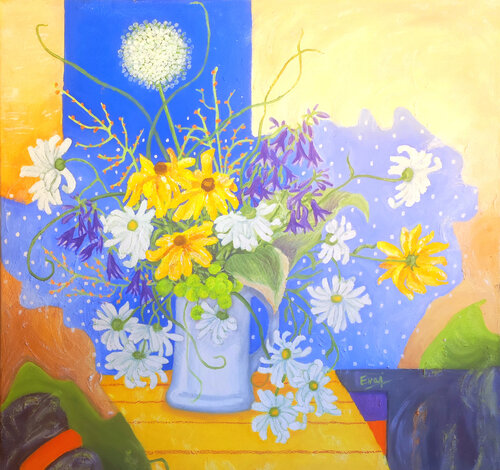 Sommerblumen aus meinem Garten by Ewa Jablonski, Painting for Sale on Select