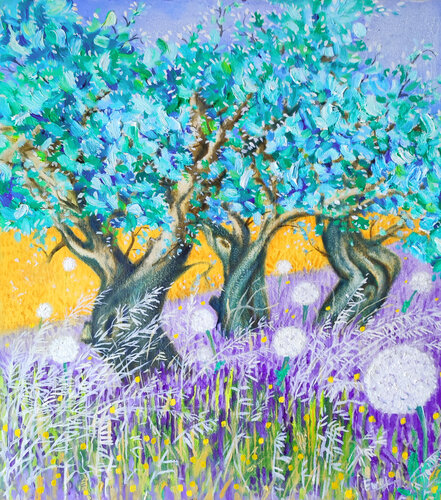 3 Olivenbäume by Ewa Jablonski, Painting for Sale on Select