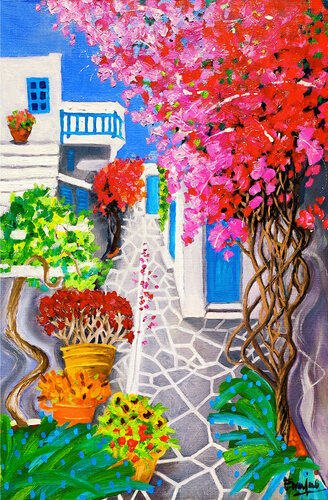 Griechische Impressionen 1 by Ewa Jablonski, Painting for Sale on Select