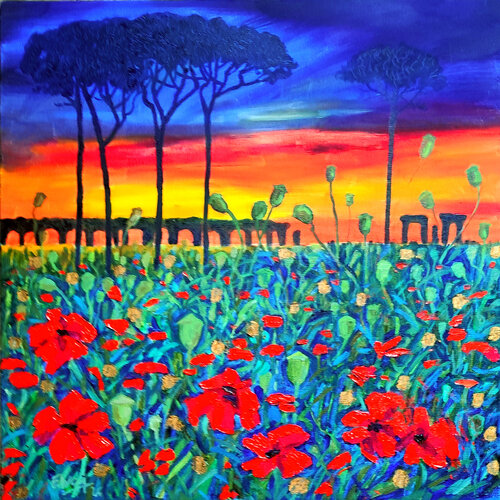 Römische Impressionen 5 by Ewa Jablonski, Painting for Sale on Select
