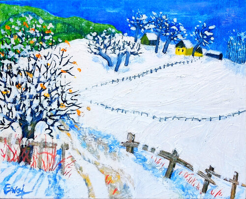 Winter auf dem Land by Ewa Jablonski, Painting for Sale on Select