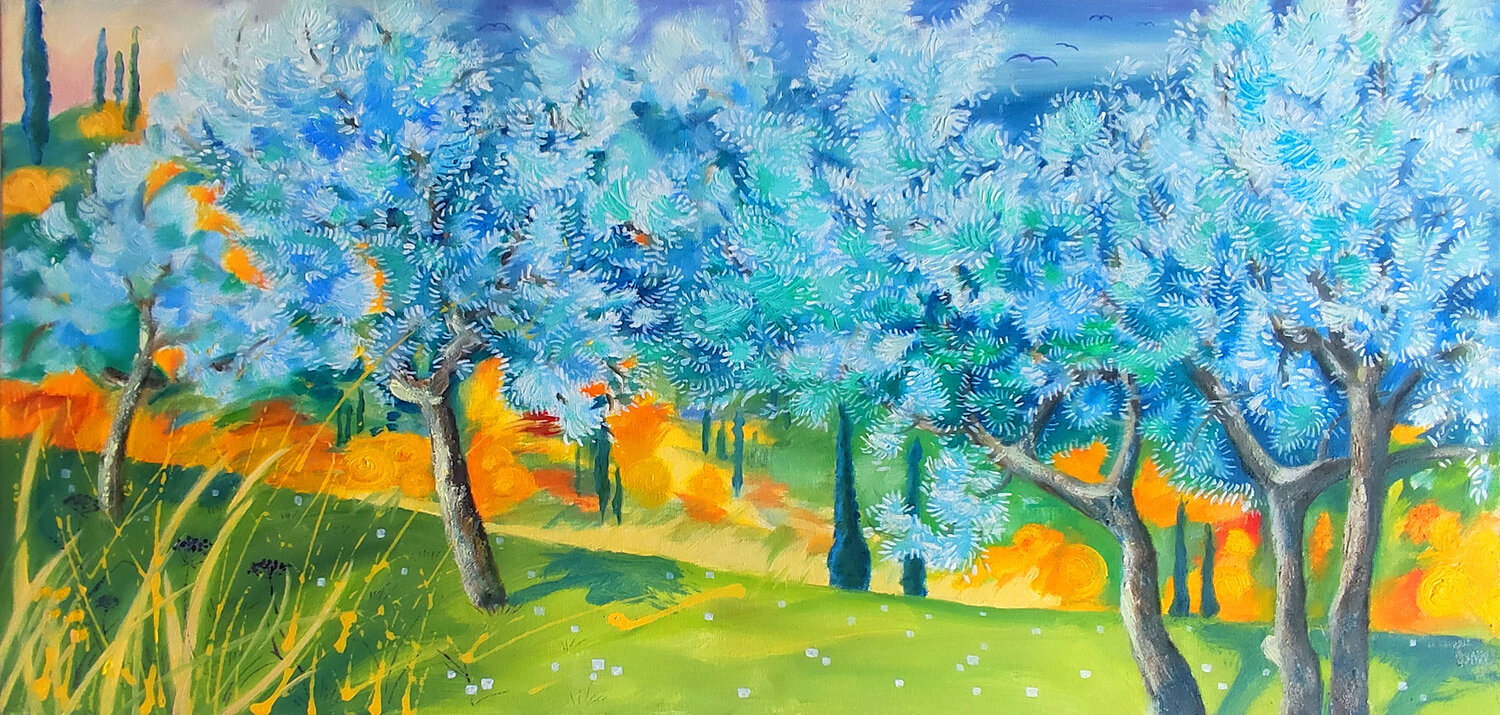 Olivenhain in der Toskana Ewa Jablonski Original painting for sale
