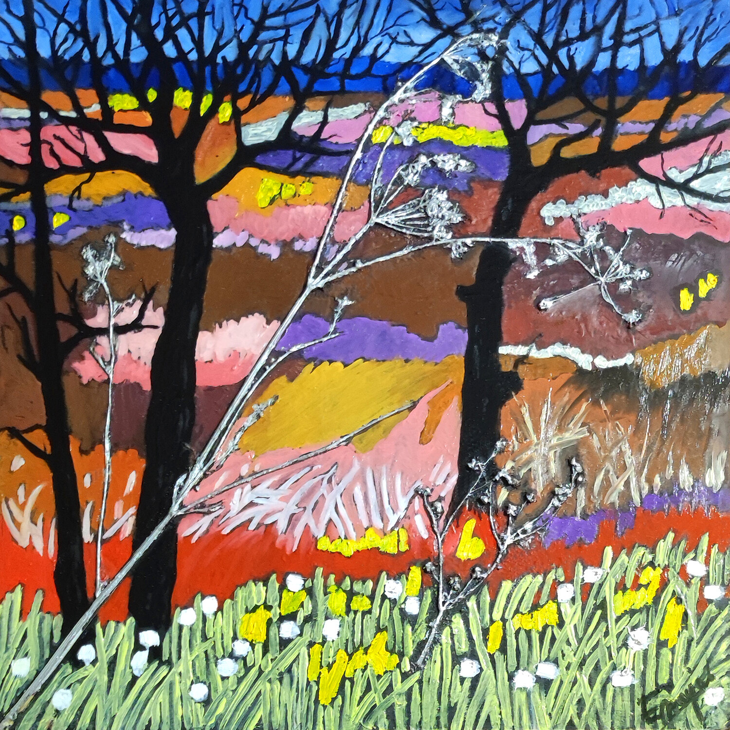 Bunte Wiesen Ewa Jablonski Original painting for sale