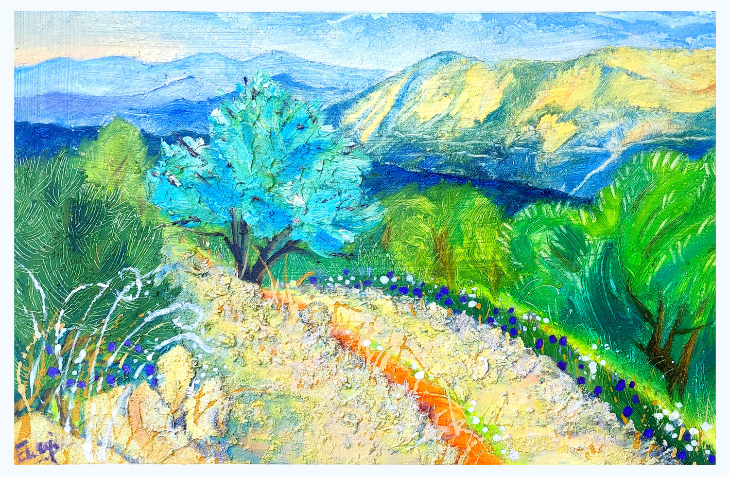 Weg in den Bergen Ewa Jablonski Original painting for sale
