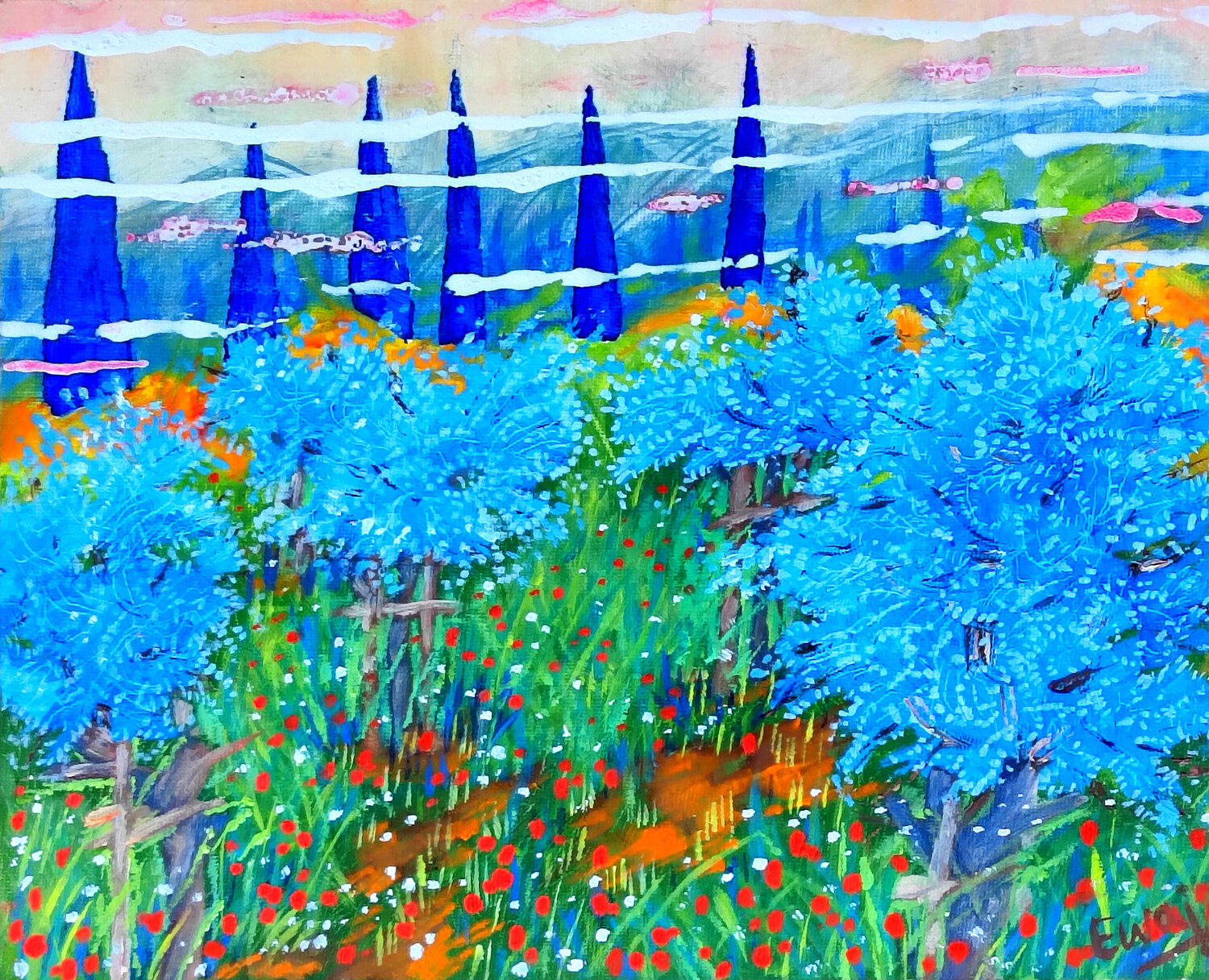 Toskana im Frühling Ewa Jablonski Original painting for sale