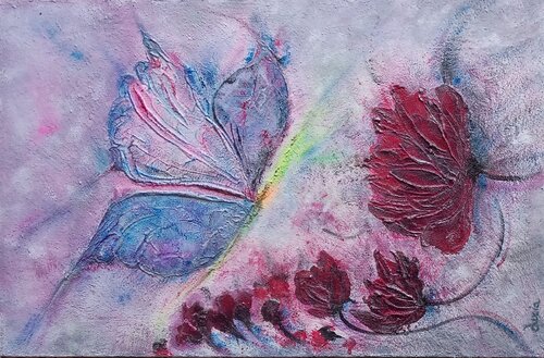 FARFALLA E PETALI DI SALE by Lucia Luce, Painting for Sale on Select