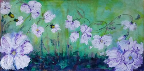 LA MALINCONIA DEI FIORI BIANCHI by Lucia Luce, Painting for Sale on Select