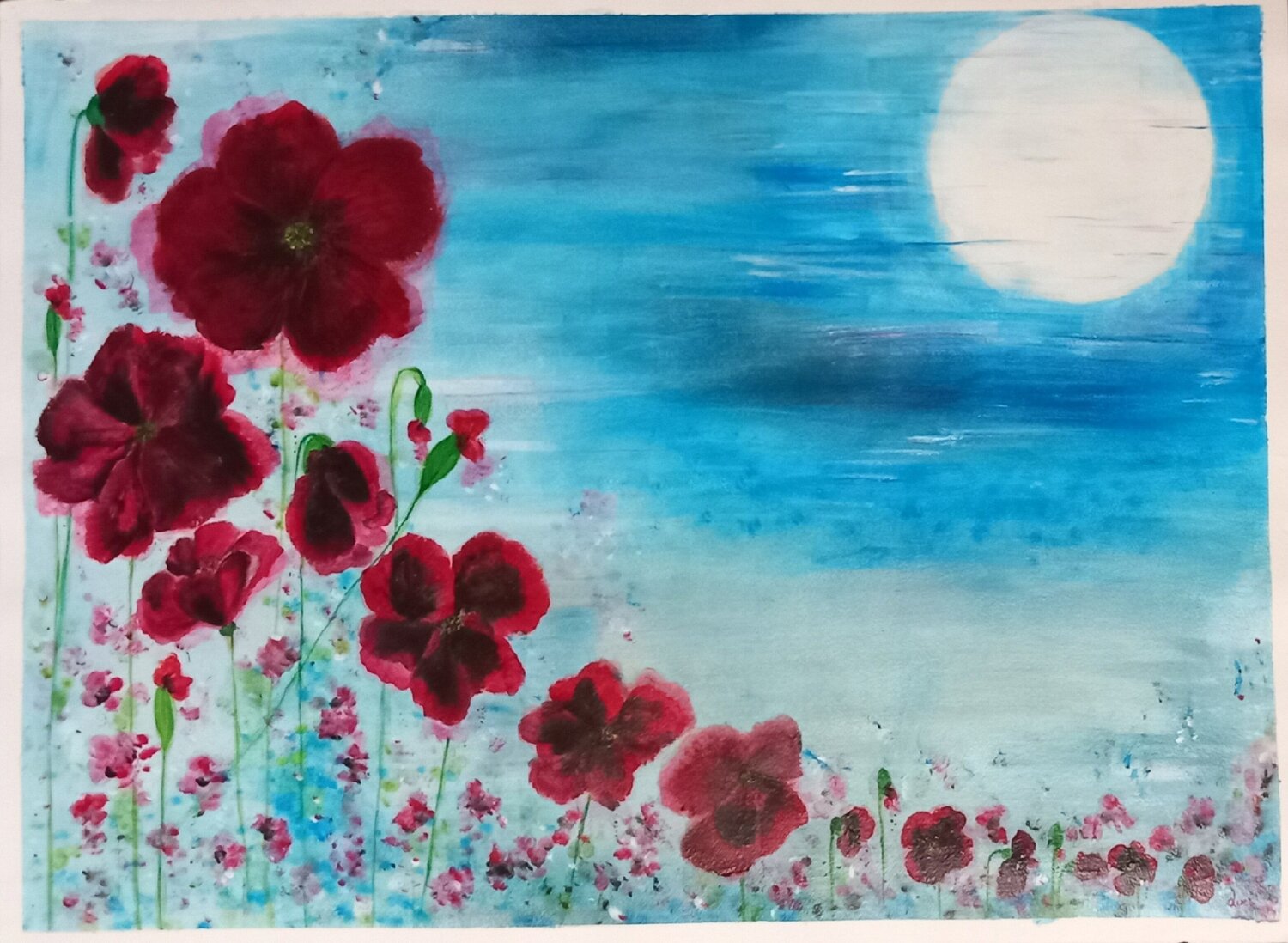 PAPAVERI DI LUNA Lucia Luce Original painting for sale