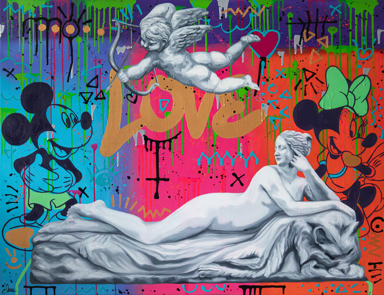 Serenity in the Chaos of Love Monika Mrowiec Original painting for sale