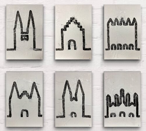 Grundlinie Lübeck (set of 6) by Grit Peters, Painting for Sale on Select