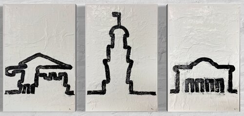 Grundlinie Hamburg 1 (set of 3) by Grit Peters, Painting for Sale on Select