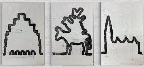 Grundlinie Bremen 1 (set of 3) by Grit Peters, Painting for Sale on Select