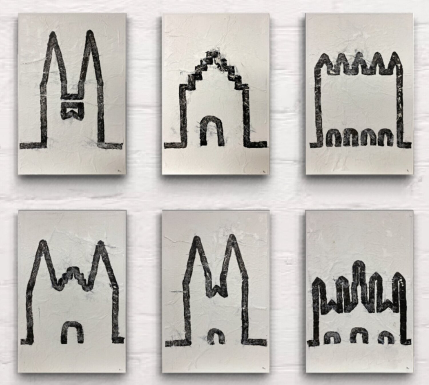 Grundlinie Lübeck (set of 6) Grit Peters Original painting for sale