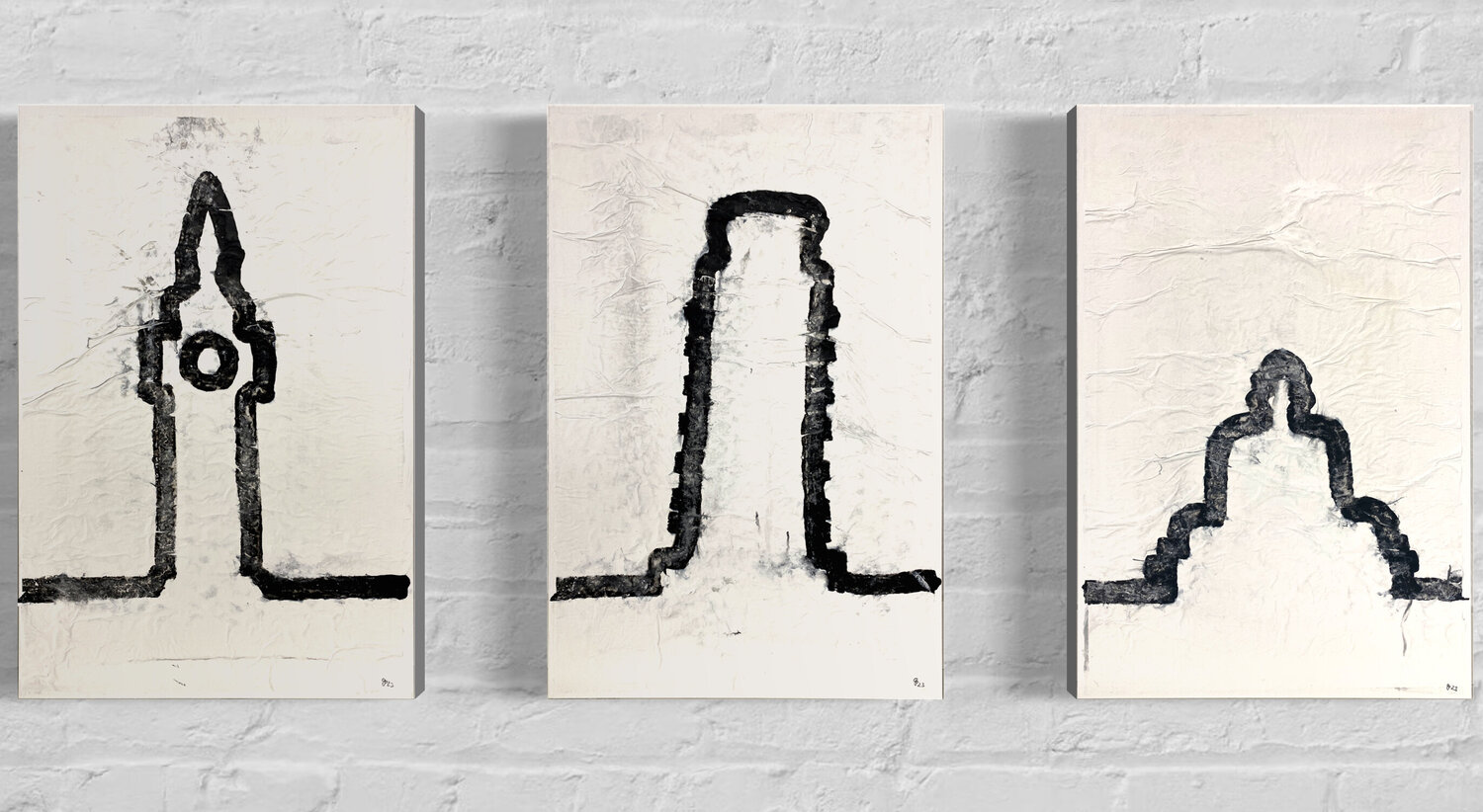 Grundlinie (set of 3, international) Grit Peters Original painting for sale