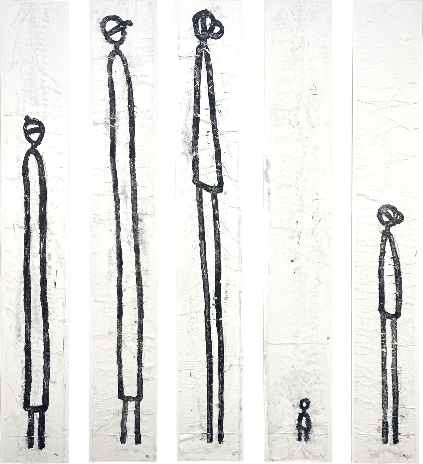 en famille small (set no 2 of 5 pcs) Grit Peters Original painting for sale
