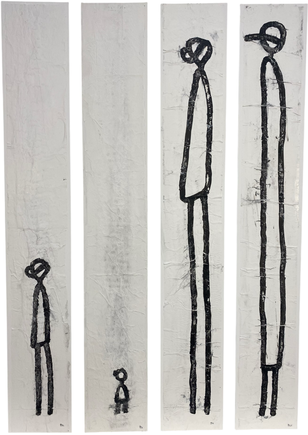 en famille small (set no 2 of 4 pcs) Grit Peters Original painting for sale