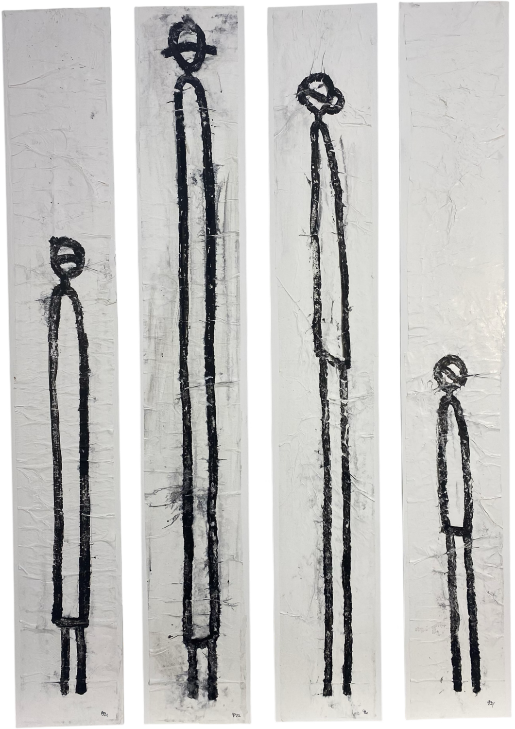 en famille small (set no 3 of 4 pcs) Grit Peters Original painting for sale