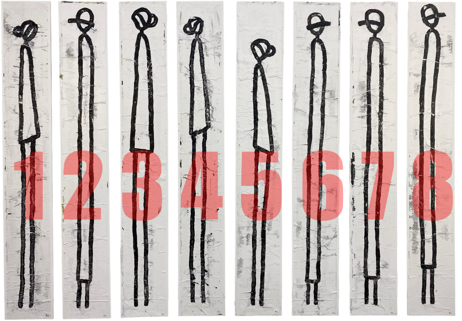 CHOOSE 2 figures of "en famille small" Grit Peters Original painting for sale
