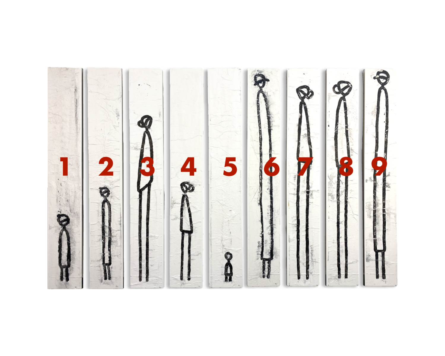 CHOOSE 5 figures of "en famille small" Grit Peters Original painting for sale