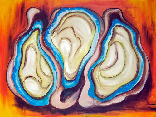 Abstract Oyster Forms by Tetiana Surshko, Painting for Sale on Select