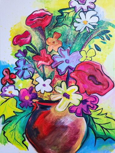 Bright Wildflowers by Tetiana Surshko, Painting for Sale on Select