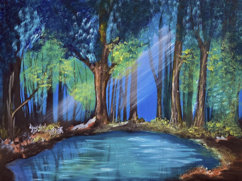 Forest Mirror by Tetiana Surshko, Painting for Sale on Select