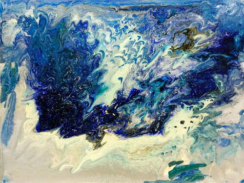 Arctic Sapphire Tide by Tetiana Surshko, Painting for Sale on Select