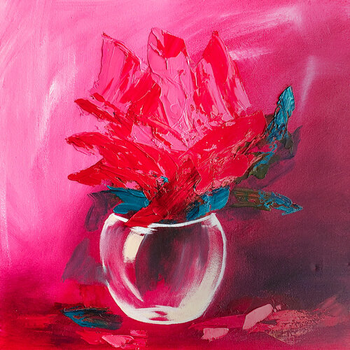 Pink Rose by Tetiana Surshko, Painting for Sale on Select