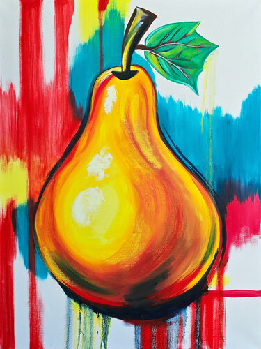 Golden Pop Pear by Tetiana Surshko, Painting for Sale on Select