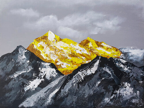 Golden Summit by Tetiana Surshko, Painting for Sale on Select