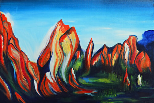 Red Rock Canyon by Tetiana Surshko, Painting for Sale on Select