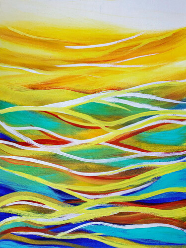 Sunset Currents by Tetiana Surshko, Painting for Sale on Select