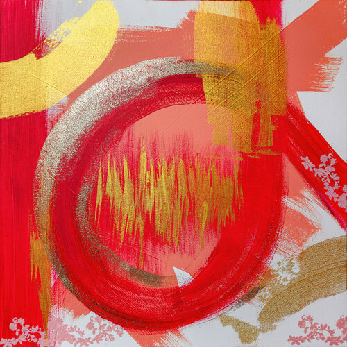 Crimson Enso I by Tetiana Surshko, Painting for Sale on Select
