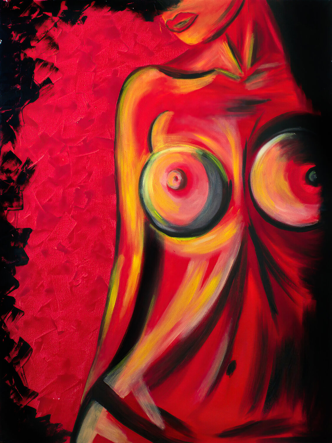 Intense Abstract Nude Tetiana Surshko Original painting for sale