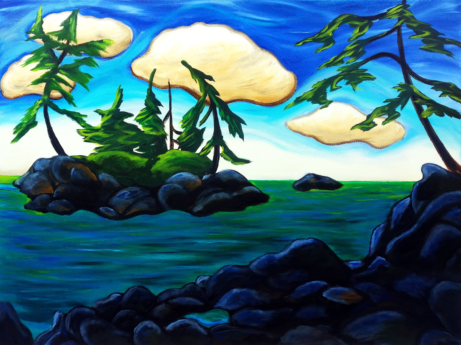 Coastal Landscape Tetiana Surshko Original painting for sale