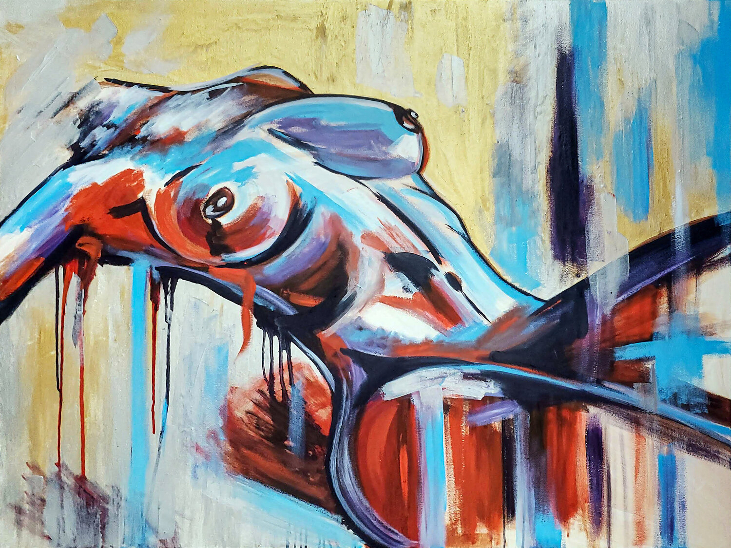 Abstract Female Nude Tetiana Surshko Original painting for sale