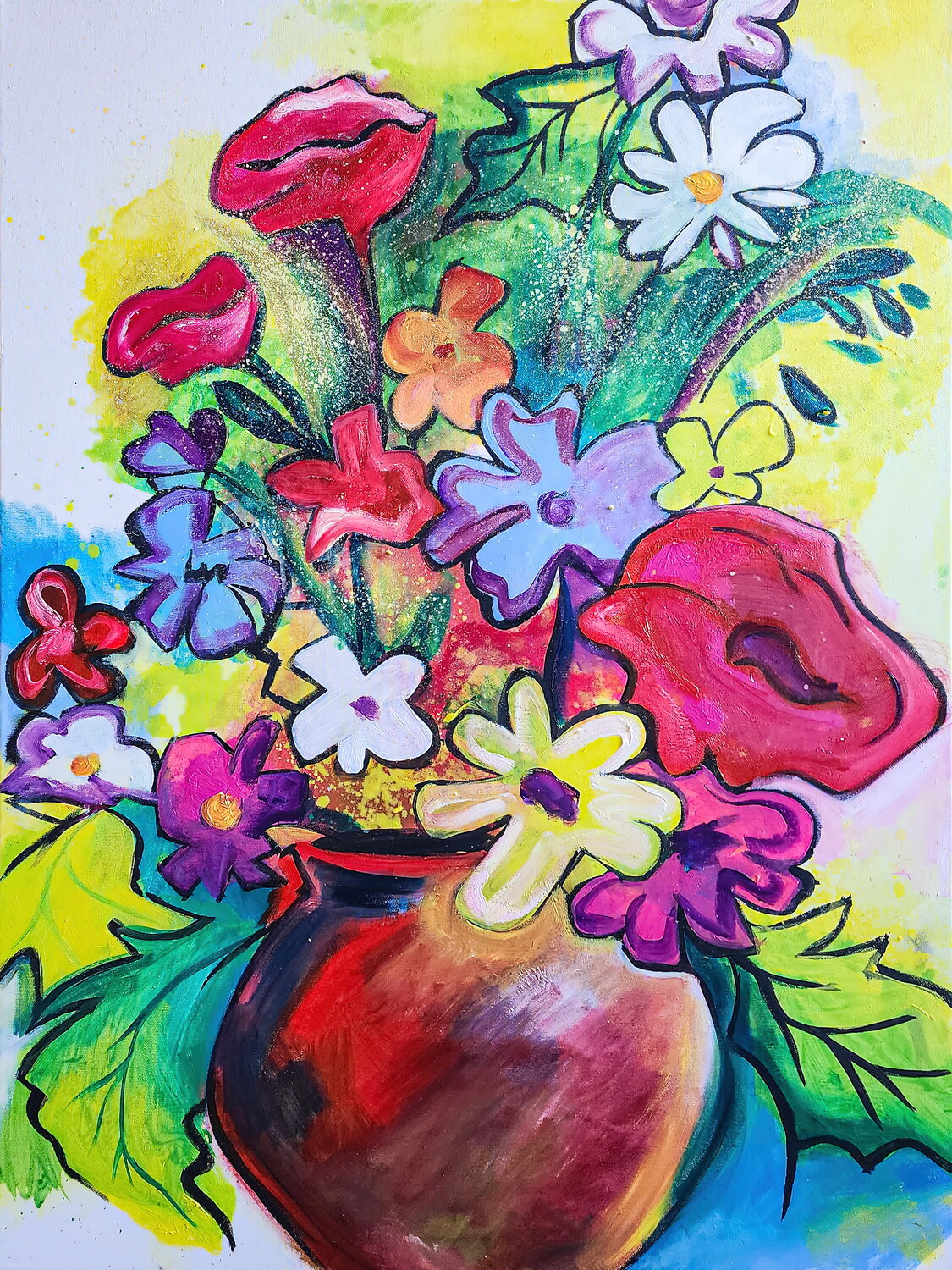 Bright Wildflowers Tetiana Surshko Original painting for sale