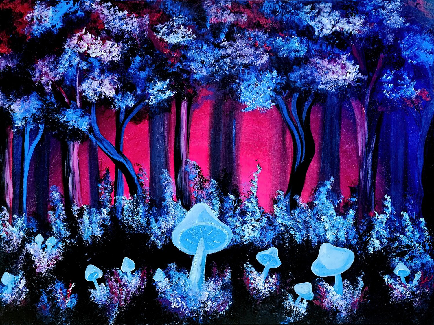 Neon Forest Dreams Tetiana Surshko Original painting for sale