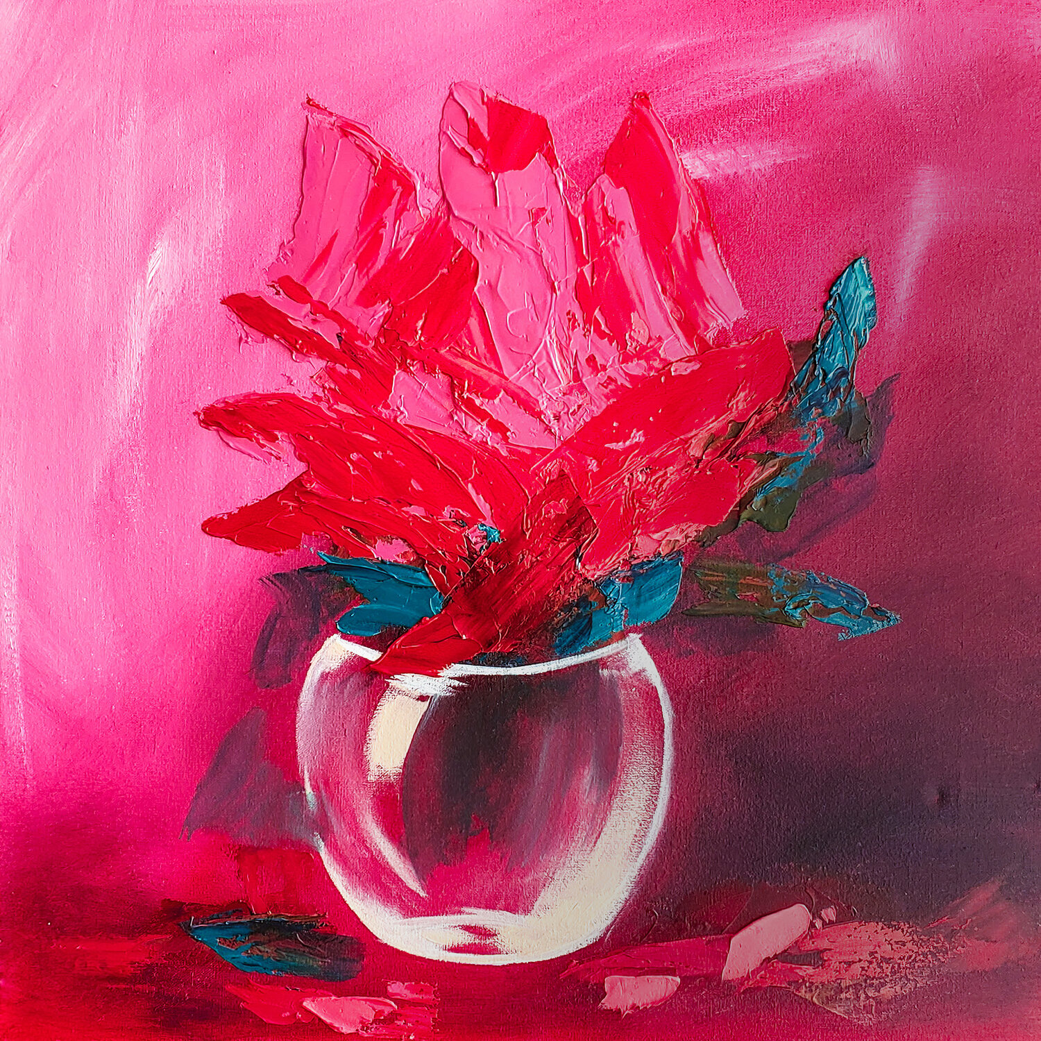 Pink Rose Tetiana Surshko Original painting for sale
